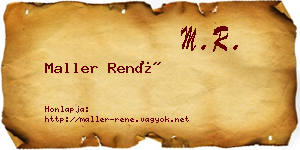 Maller René névjegykártya